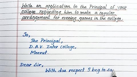 Application to the principal to make an arrangements for evening games|@EasywaybyAfroz
