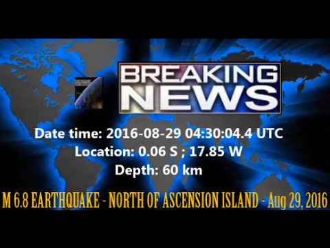 M 7.1 EARTHQUAKE - NORTH OF ASCENSION ISLAND - Aug 29, 2016