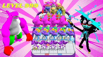 Merge Master Blue Monsters: Funny All Levels Gameplay (iOS,Android) Part 10 - Poppy Monster