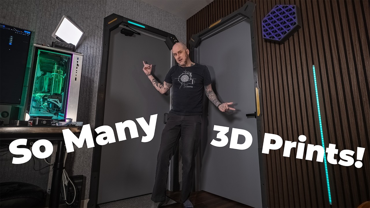 Cyberpunk Office Makeover! | 3D Printing, RGB, & Wood Slats!