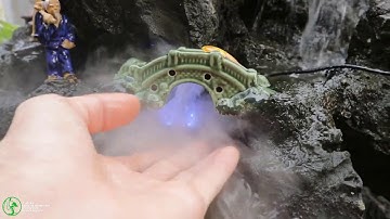 hồ cá koi di động kết hợp non bộ với ba dòng thác loại lớn mới hoàn thành