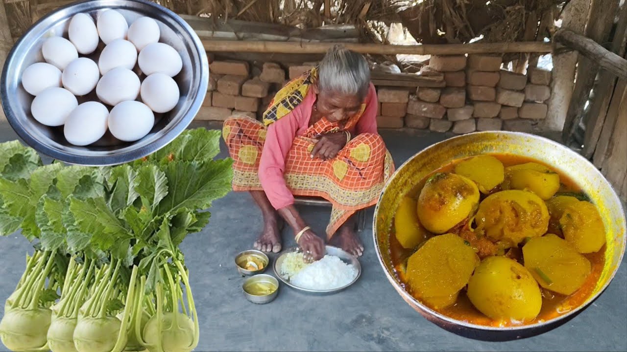 EGG CURRY with OLKOPI cooking &eating by our grandma. 