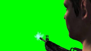 Cod4 animation third Person shooter- M16 with shoot - Part 4 - free green screen - free use