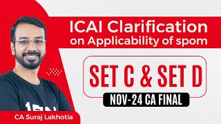 ICAI Clarification on Applicability of  SPOM - Set C & Set D| Nov'24 CA Final Exams