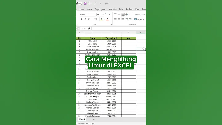 ❗️How to Calculate Age in Excel❗️#excel #exceltips #exceltricks #share #sharing #shorts