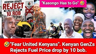 🤣💥Kenyan Genzs Has rejected the drop of fuel Price by 10 bob. Kasongo rejected in Mombasa. Ni Mbaya😂