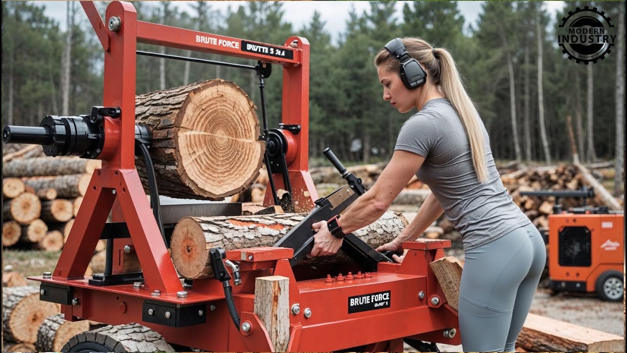 Fastest biggest firewood processing machines | Modern wood cutter and ...