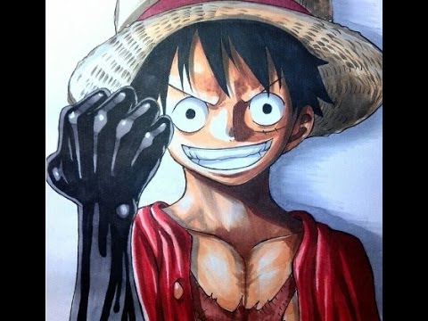 ワンピース ルフィを手書きで描いてみた I Drew Monkey ｄ Luffy Of One Piece Youtube