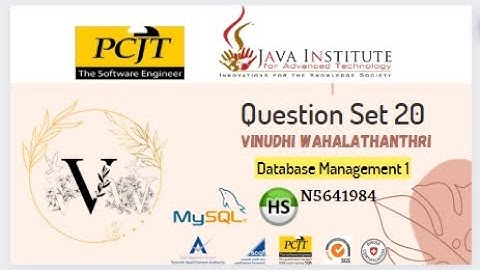 DBMS Question Set 20|| Java Institute | 1st year | Vinudhi Wahalathanthri