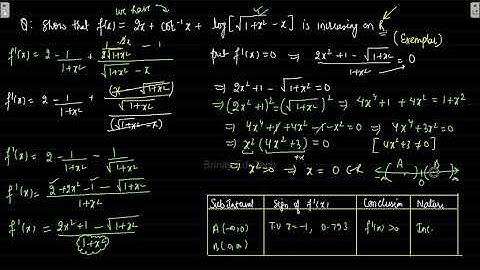 AOD - I - [EXEMPLAR] - f(x) = 2x + cot ^-1 x + log [\sqrt (1+x^2)-x] is increasing on R