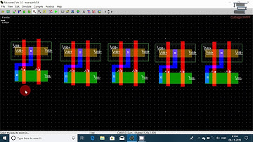 Half Adder CMOS layout using NAND gates in Microwind