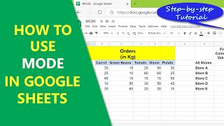 Google Sheets MODE Function | How to Get the First Most Common Value | Google Sheets Function