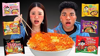 We Tried Every KOREAN SPICY Ramen Noodle Flavor!! (EXTREME)