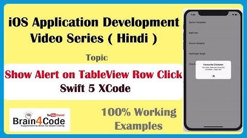 How to Display Alert on Clicking Table View Row in Swift 5 XCode | Hindi | UITableView with Alert