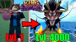 Noob to Max Level Using Dragon Fruit In King Legacy (Roblox)