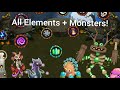 My Singing Monsters all monsters and elements