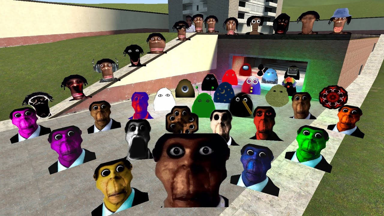OBUNGA NEXTBOTS FAMILY, JUANDALE PRINGLE FAMILY, ANGRY MUNCI FAMILY in CONSTRUCT! | Garry's Mod