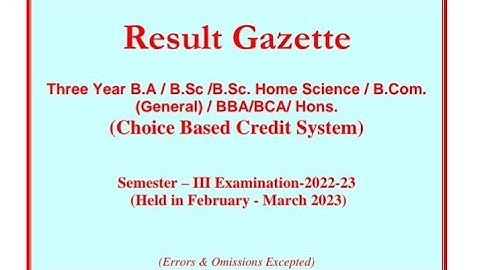 just declared 3rd sem result jammu university