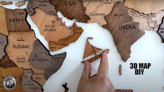 HOW TO MAKE A 3D WORLD MAP FROM WOOD. WOODWORKING