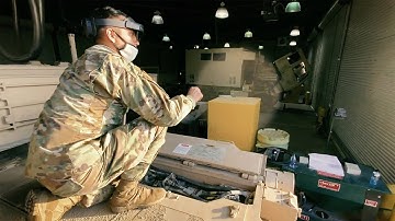 US Army Performs Augmented Reality Inspection on an Abrams Tank