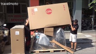 unboxing SYM JET 14 scooter