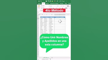 ¿Cómo UNIR Nombres y Apellidos en una sola CELDA en Excel? #excel #shorts #shortvideo