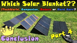 Part 4 - 200W iTechWorld vs Hard Korr vs Companion vs 160W Redarc Solar Blanket Review - Conclusion
