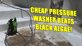 I Clean my Pool Covered in Black Algae with a $90 Pressure Washer