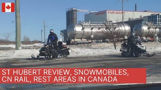 Toronto-montreal-quebec city road trip day 4 (st hubert review,
snowmobiles, cn rail, rest areas)