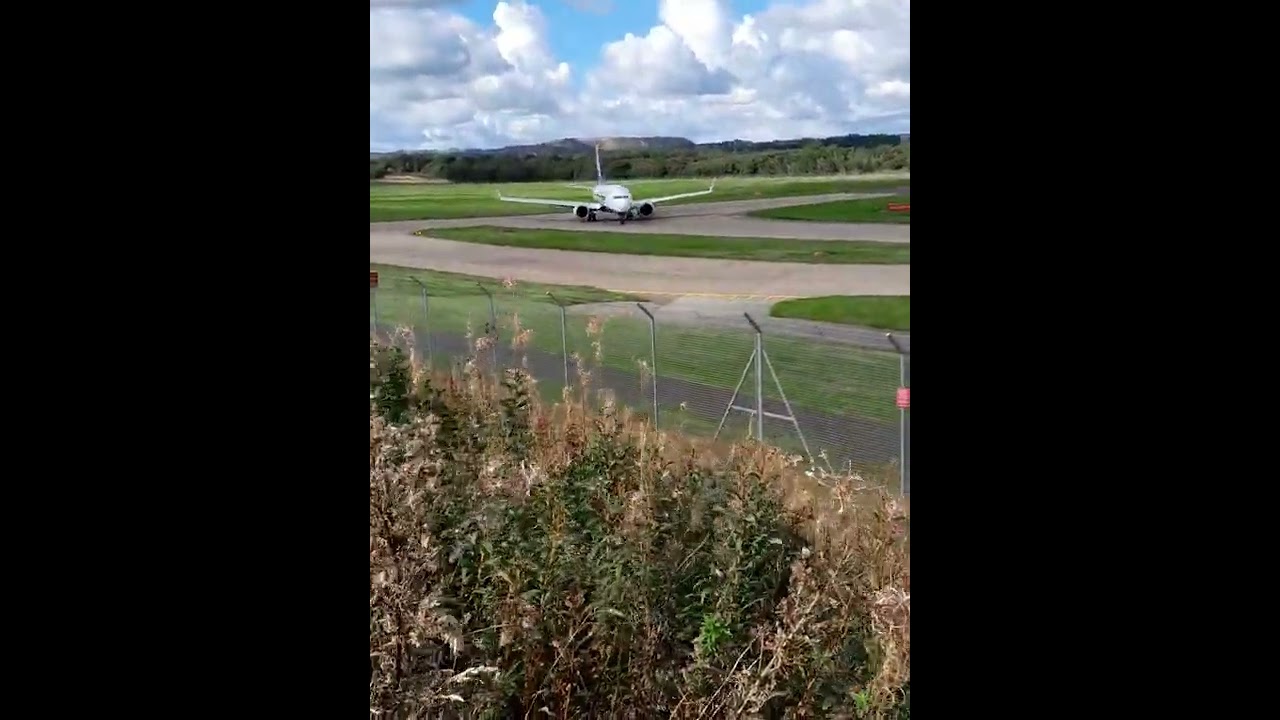 Ryanair Boeing 737-Max 8 200 (EI-HEN) close taxi at Edinburgh Airport having landed from Barcelona.