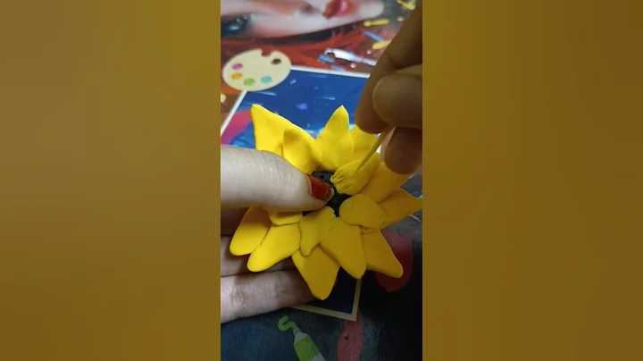 polymer clay miniature sunflower making || Sunflower making by clay #polymerclay #sunflower #clay