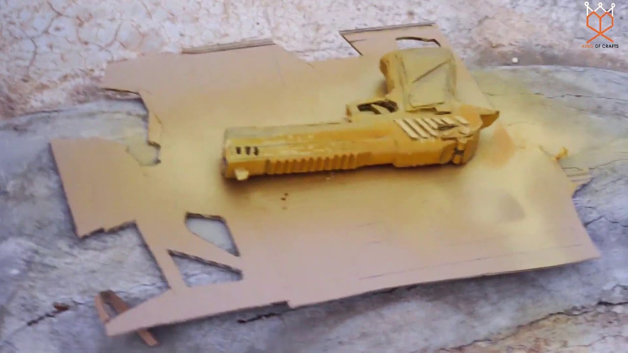How To Make Desert Eagle Pistol in PUBG Game From Cardboard   Diy By King OF Crafts 2