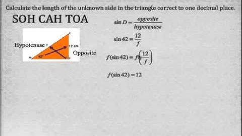 Using Trigonometry to Find Sides Lengths Video 8