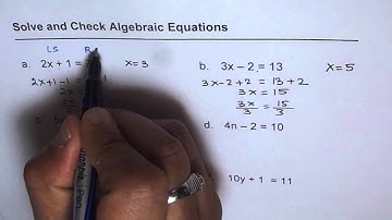 Solve and Check Simple 2 Step Algebraic Equations - EDEXCEL - GCSE - SAT