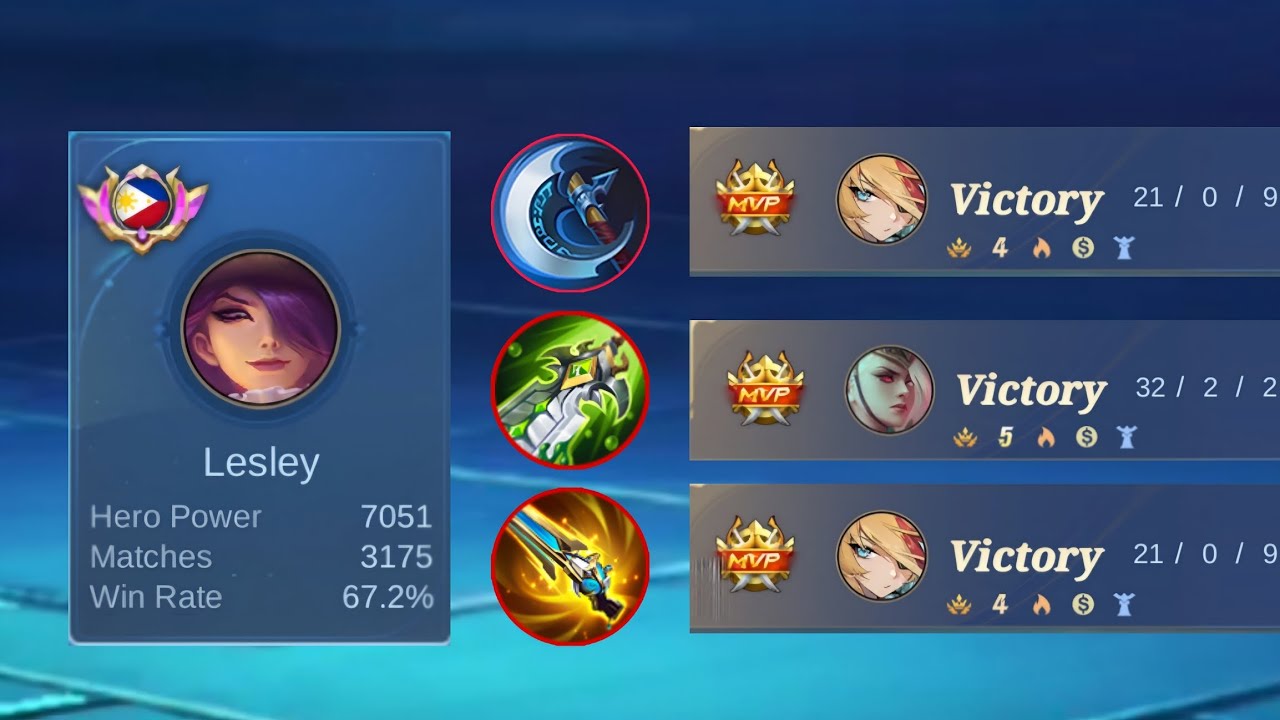 Лучшая сборка и эмблема для серии побед Лесли в одиночном рейтинге 2026 года | MLBB