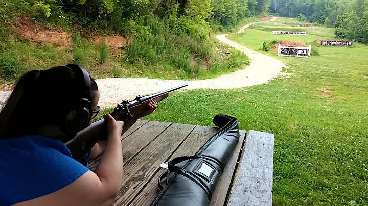 Elizabeth shooting a Mauser model 98 .270