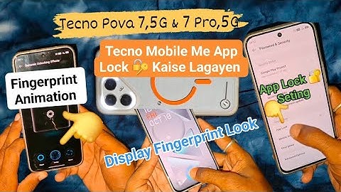 Tecno pova 7 pro aap lock 🔐 Seting #Video || & Display Fingerprint Animation Seting #Video