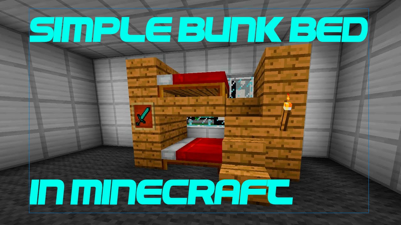 Simple Bunk Bed In Minecraft, How To Make A Bunk Bed In Minecraft Pe