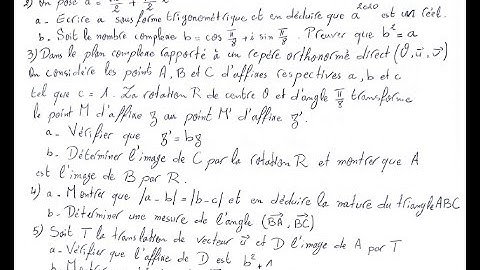 Les nombres complexes : exercices d