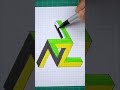 6 Easy 3D Grid Drawing Ideas✍️