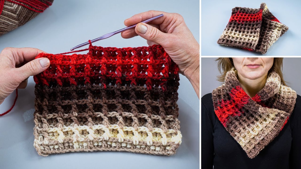 Снуд-шарф крючком просто и быстро для начинающих!