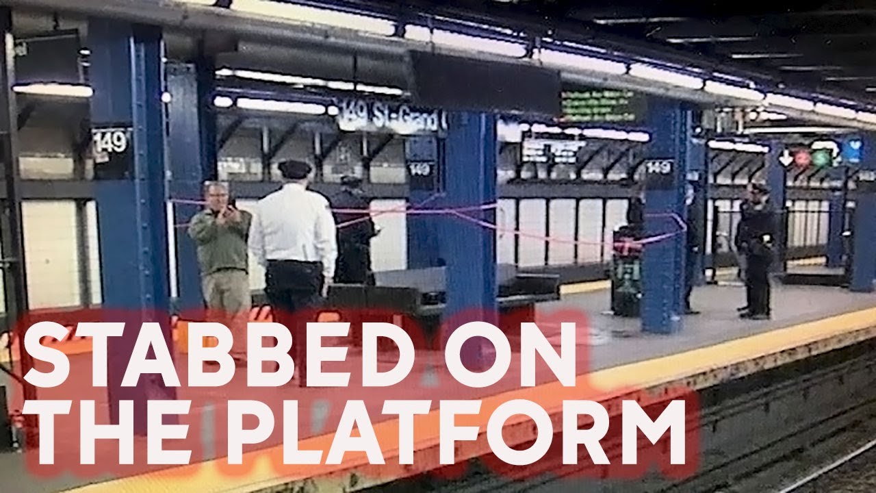Train conductor stabbed in attack on subway platform - YouTube