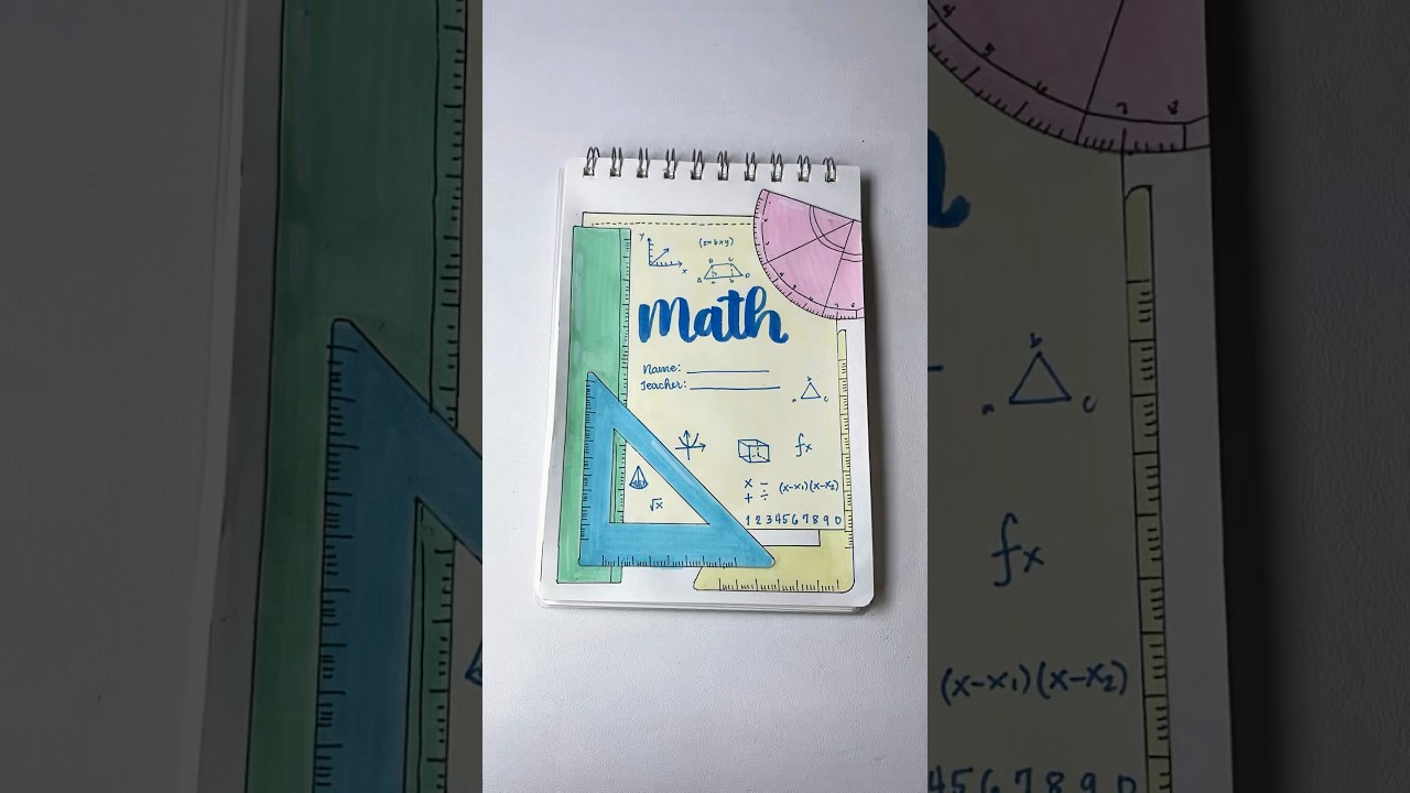 Easy MATH Cover Page Design Ideas for notebook 📕 