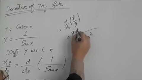 Derivative of Y=Cosec(x)