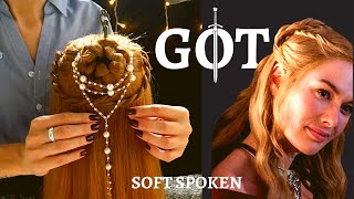 ASMR Game of Thrones Inspired hairstyle - Cersei - Soft spoken + whisper