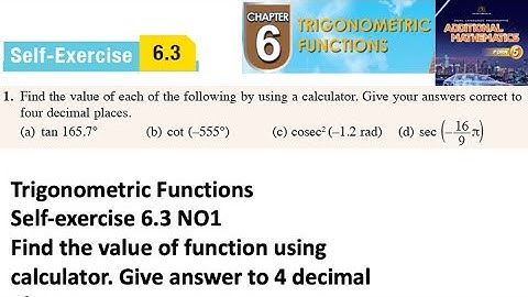 Trigonometric Functions self-exercise 6.3 Q1 latihan kendiri 6.3 form 5 add maths kssm spm textbook
