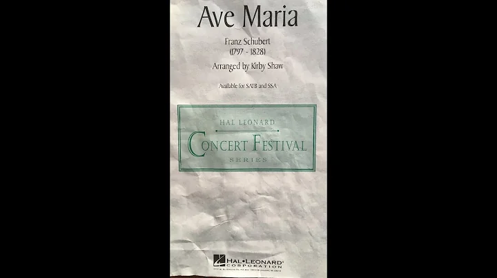 Ave Maria Schubert arranged by Kirby Shaw - Piano