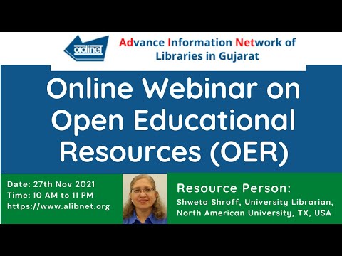 ADINET Online Webinar on OER (Open Educational Resources) by Shweta Shroff