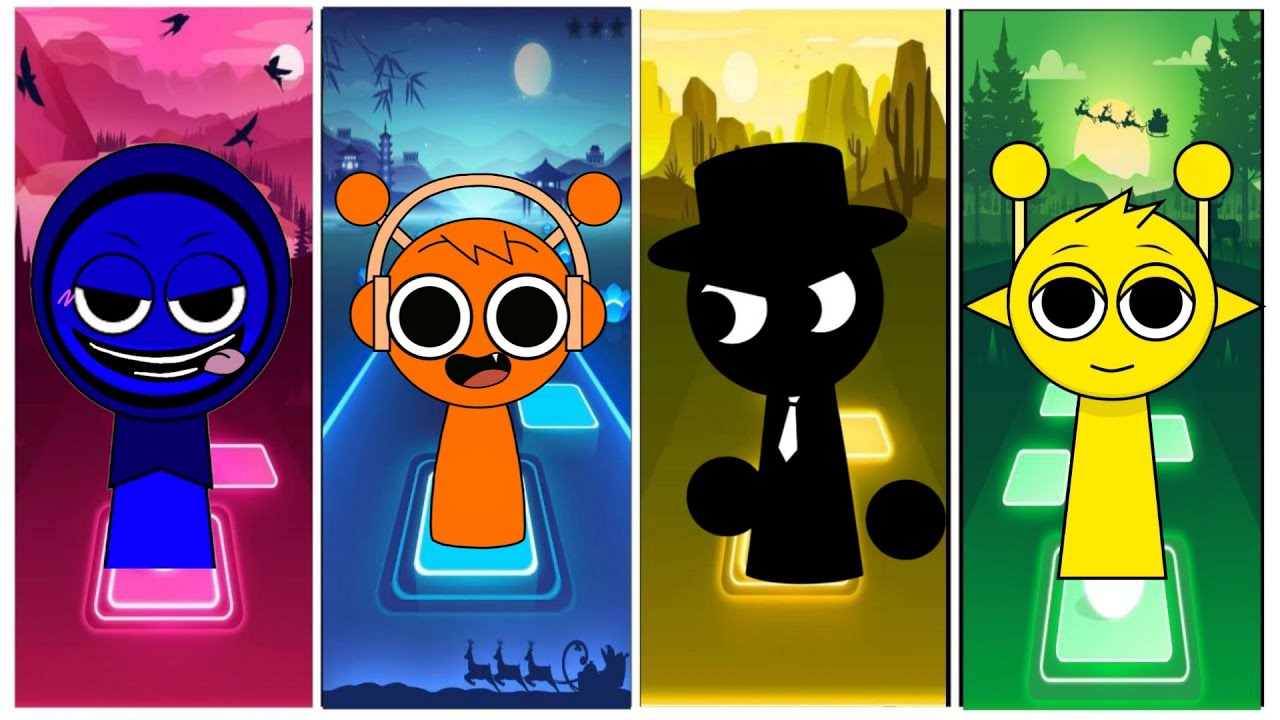 Sprunki incredibox Jevin 🆚 Oren 🆚 Black 🆚 Simon Tiles Hop EDM Rush