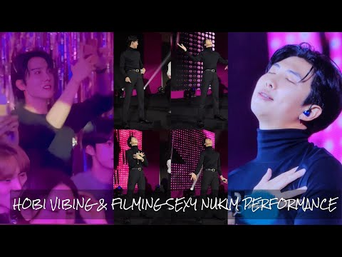 HOBI VIBING & FILMING NAMJOON' S SEXY NUKIM PERFORMANCE AT W KOREA'S 'LOVE YOUR W 2022' EVENT